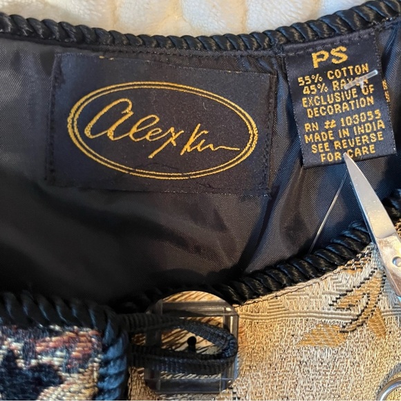 Alex Kim vintage Multicolor Patchwork Blazer size small petite art to wear - Picture 3 of 14